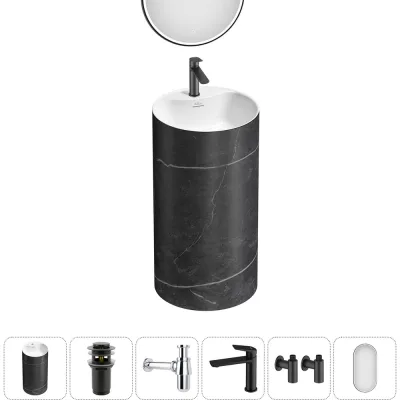 Акционный набор Wellsee 6 в 1 Chalice Perfection напольная раковина 45x45x85 см 20220082R