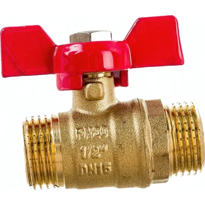 Кран шаровой ProfECO 1/2 НР-НР муфтовый бабочка Ду15 Ру20 11Б27п1 PE-12MMB