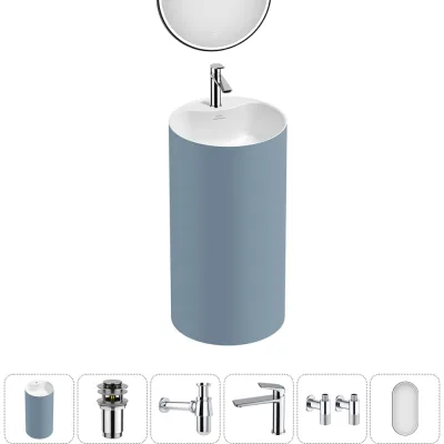 Акционный набор Wellsee 6 в 1 Chalice Perfection напольная раковина 45x45x85 см 20220107R