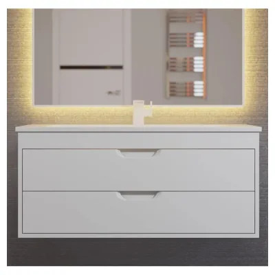 Тумба с раковиной для ванной Uperwood Modul_100 см, подвесная, матовая, белая 393020552