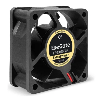 Вентилятор ExeGate ExtraPower EP06025S2P 12В DC, 60x60x25 мм, Sleeve bearing подшипник скольжения, 2pin, 4500RPM, 31dBA 295228