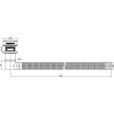 Слив-перелив BelBagno для BB03/BB09, брашированное золото BB39-OVF-BORO