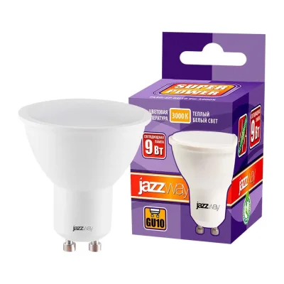 Светодиодная лампа Jazzway PLED-SP 9Вт PAR16 GU10 3000K теплый белый GU10 820лм 230В/50Гц 2859693A