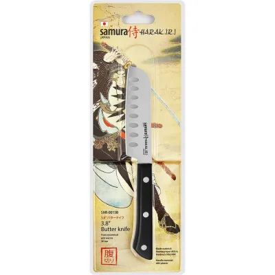 Кухонный нож для масла Samura "HARAKIRI" 96 мм, коррозионно-стойкая сталь, ABS пластик SHR-0015B/K