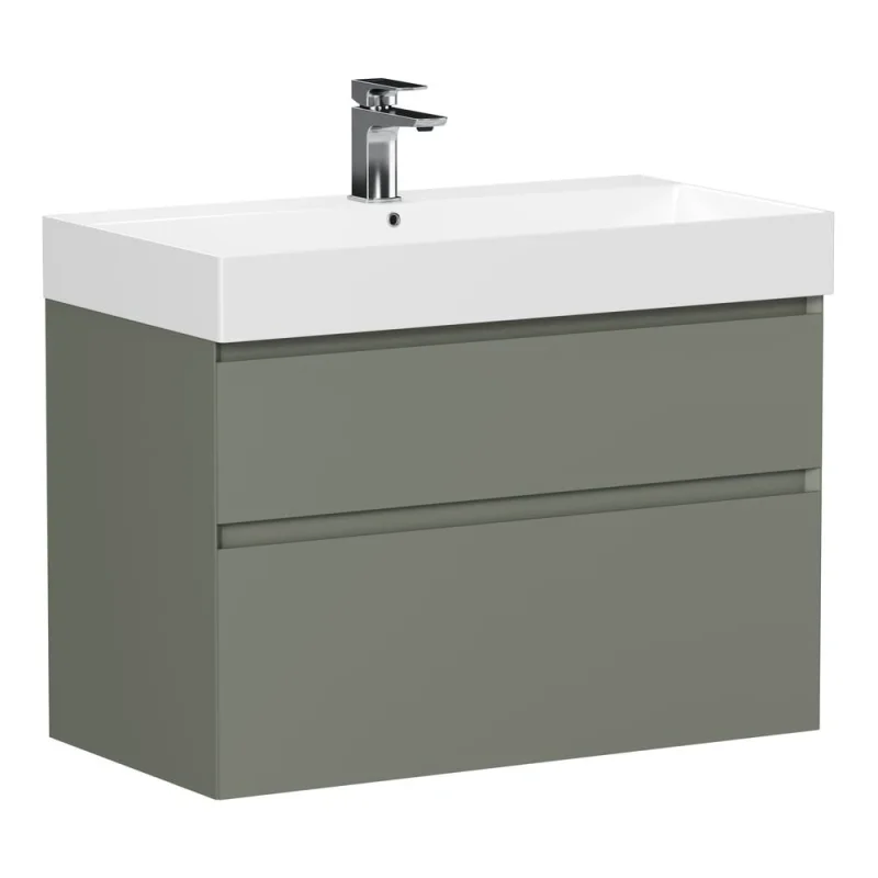 Тумба ALLEN BRAU 1.210026.CGM INFINITY 85, 2 ящика, олива матовый (346292) 00346292