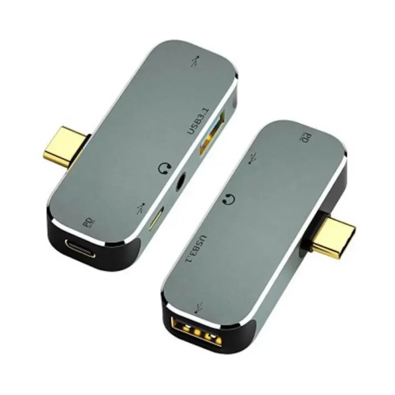 Хаб USB-C KS-is 5 в 1 с коннектором KS-763