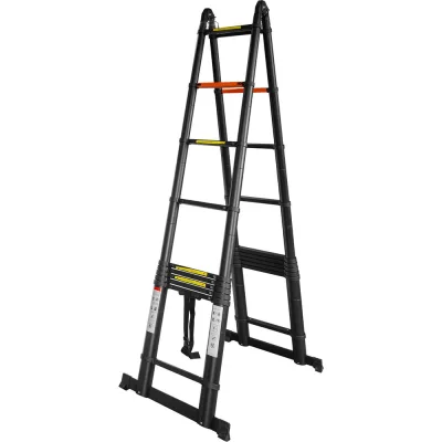 Телескопическая алюминиевая бытовая лестница-стремянка ROCKFORCE 4+4 м RF-UP400-M