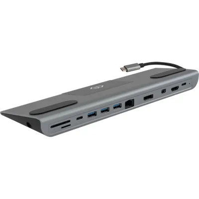 Стыковочная станция DIGMA DS-991 USB Type-C серый 1xHDMI 1xDP 1xminiDP 1xRJ-45 1xUSB Type-C 3xUSB 3. 2032006