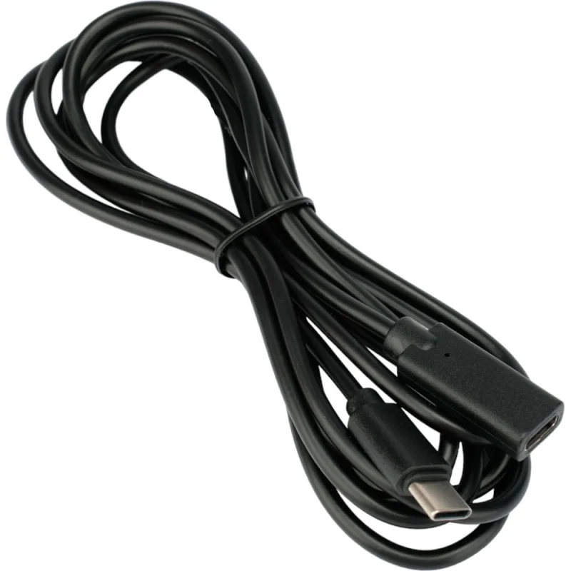 Удлинитель Cablexpert usb2.0 type c, 20w, 3a, pd, qc3.0, 2м, черный, пакет, CCP-USB2-CMCF-2M
