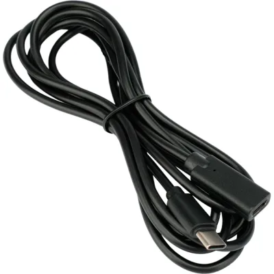 Удлинитель Cablexpert usb2.0 type c, 20w, 3a, pd, qc3.0, 2м, черный, пакет, CCP-USB2-CMCF-2M