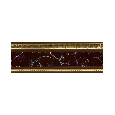 Багет Эскар 7 см, антик, инкрустация бордо, 180 см, 29603180
