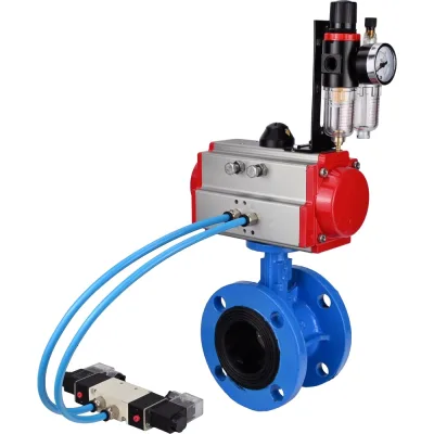 Затвор DN.ru GGG40-GGG40-EPDM-2W-F-H Ду150 Ру16, с пн.прив. DA-130, пн.распр. PND1-T08-220VAC NAMUR, БПВ D050-106756