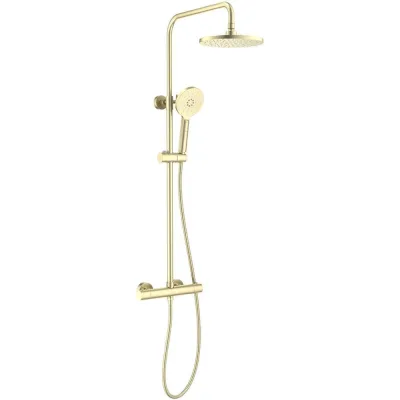 Термостатическая душевая система AQUATEK AQ2343BG ЕВРОПА смеситель для душа, 220мм, шлиф. золото 00000139828