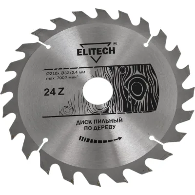Диск пильный по дереву (210х32/30 мм; 2.4 мм; 24Z) Elitech 1820.055500