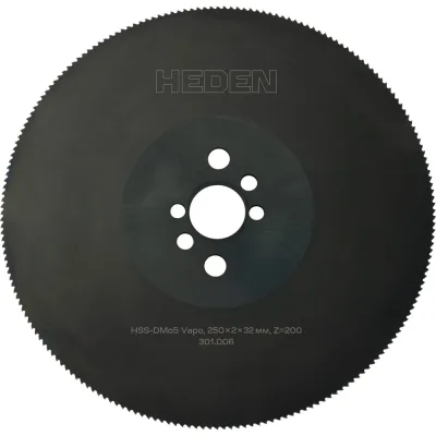 Диск пильный из быстрорежущей стали Heden HSS-DMo5 с покрытием Vapo, 275x2х32 мм, Z=220 301.007