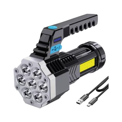 Фонарь Ultraflash LED53404 (аккумулятор 4В, черный, 7LED+COB, 3 Вт, 4 режима, USB, бокс са) 15033