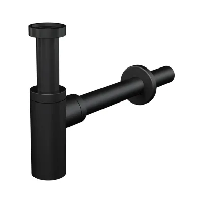Сифон для умывальника Alcadrain A400BLACK DN32 DESIGN круглый, черный-матовый 00047339