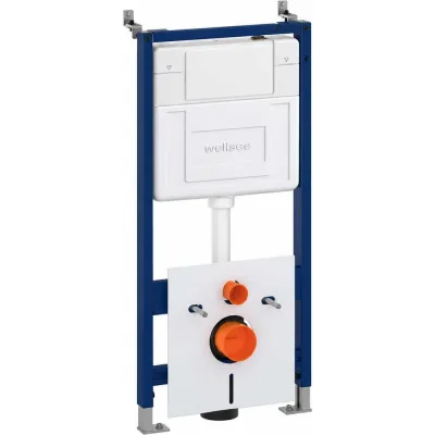 Акционный набор 6 в 1 с инсталляцией и унитазом Wellsee Eclatant, глянцевый белый 181501025