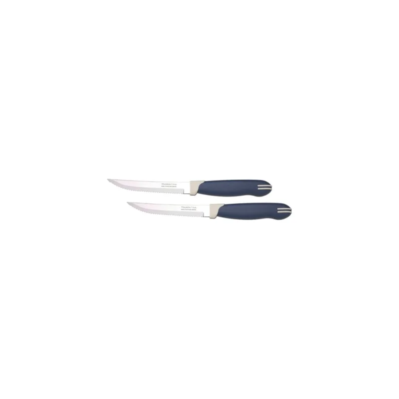 Нож TRAMONTINA Multicolor для стейка, с зубчиками, 12.5 см, синий, 2 шт. 23500/215D-TR