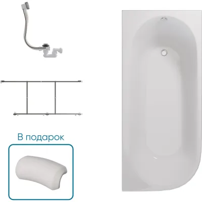 Ванна 1Marka АЛИСА/ALISA МГ 1700х750 R Комплект Стандарт 2 П 01али1775пкс2п