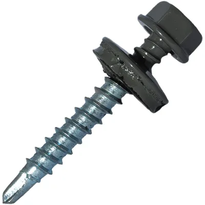 Кровельный саморез Rizzel 4,8x29 RAL 7005 сверло №1, 250 шт 00000434490