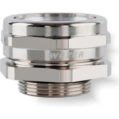 Фитинг металлический Weyer WQJ-M20/AD15.8 коннектор прямой, никелированная латунь, нар. M20х1.5, гофра диам. 15,8 мм, IP68, -40C-+100C WE1000300