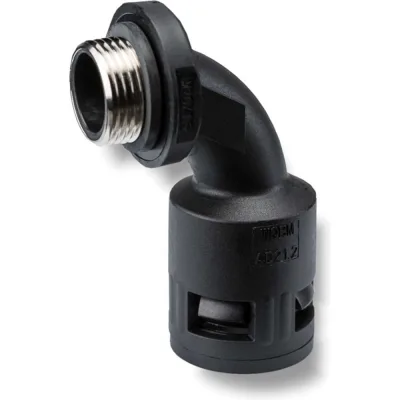 Фитинг пластиковый Weyer WQBM-M32B/AD34.5 коннектор поворотный, полиамид / никел.латунь, цвет черный, нар. M32х1.5, гофра диам. 34,5 мм, IP68, -40C-+100C WE2002200