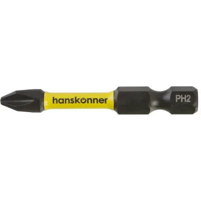 Биты Hanskonner PH2x50мм, ImpactPower, торсионные, 10шт, HPH2-50-10T