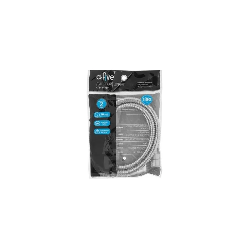 Душевой шланг A-five SUS/EPDM, 1/2 г-г 150 см, хром, A5-020