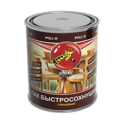 Быстросохнущий лак Poli-R (глянцевый; 0.75 л) 13907