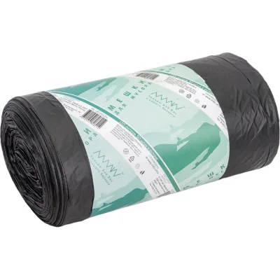 Мешок мусорный черный (50 шт/рул; 120 л; 700x1100 мм; 20 мкм; ПНД) ALMIN AL-811012n