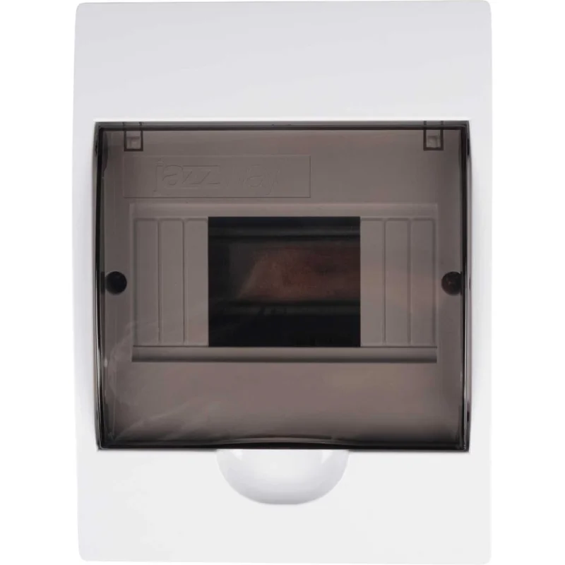 Щит распределительный бокс модульный навесной Jazzway PDB/W 1006 белый с прозрачной крышкой 6 модулей (ЩРН-П-6) IP41, 5071650