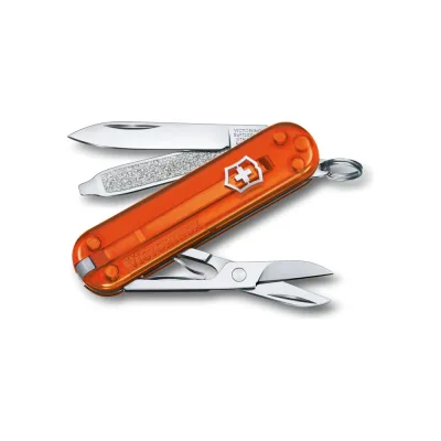 Нож-брелок Victorinox Classic SD Colors Fire Opal 58 мм, 7 функций, полупрозрачный оранжев 0.6223.T82G
