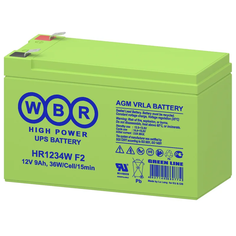 Аккумулятор WBR 12 В 9 Ач (HR1234W F2)
