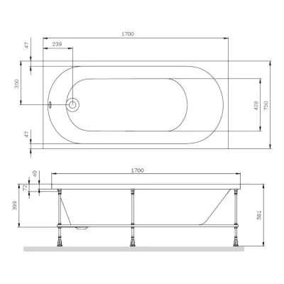 Ванна акриловая 170x75 AM.PM X-Joy W94A-170-075W-A