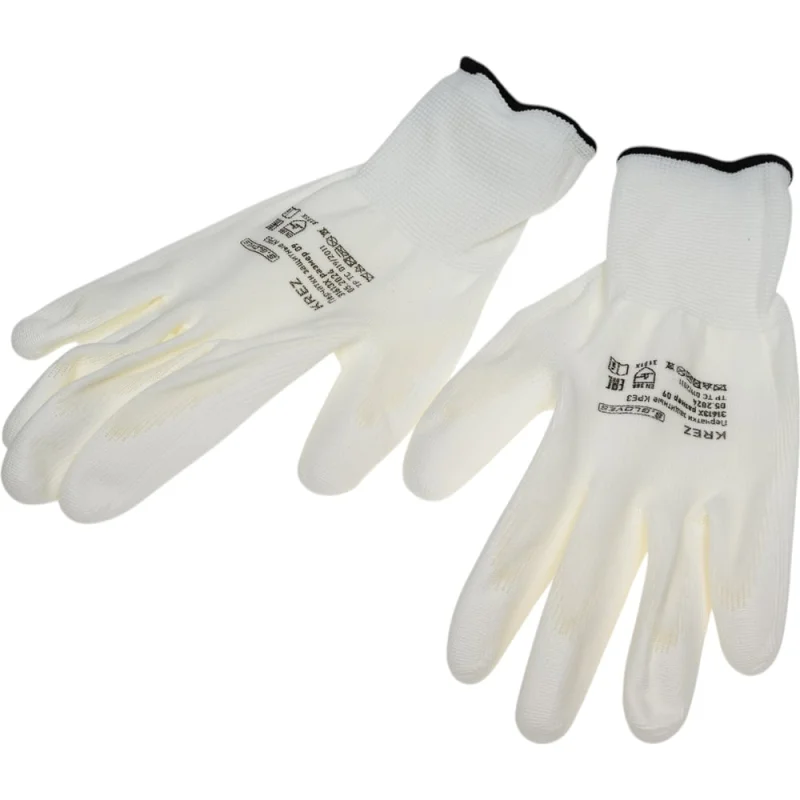 Перчатки полиэстеровые S. GLOVES KREZ с полиуретановым покрытием, размер 9, 12 пар 31613X-12-09