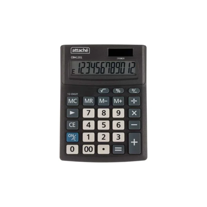 Калькулятор настольный Attache CBM1201-BK 12-разрядный черный 137x102x31 мм 2213918