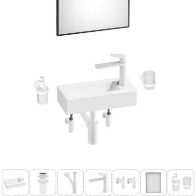 Комплект Wellsee 7 в 1 Lavinia Boho Bathroom Sink накладная/подвесная раковина 37x18 см 20219520R