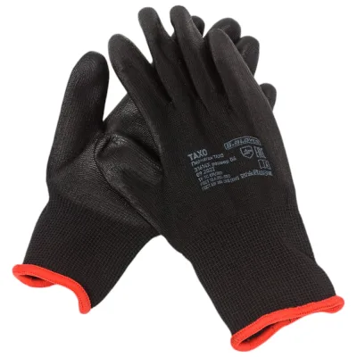 Перчатки полиэстеровые S. GLOVES TAXO с полиуретановым покрытием, размер 6, 12 пар 31614X-12-06