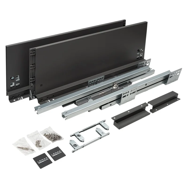 Комплект системы выдвижения Lemax PROF Lembox, H=167, L=500 мм, серый Lembox-167-500-GR-S