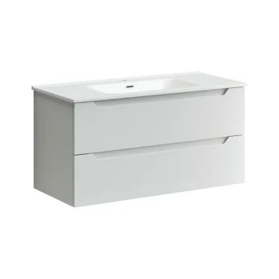Подвесная тумба Sancos Norma 2.0 890x450x500, c двумя ящиками оснащенными доводчиками, белый глянец, арт. NR2.090W