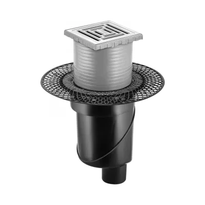 Напольный трап водосток BERGES PLATZ Uno 100х100, S-сифон, D50/105, H30/80, 48l/m 090069