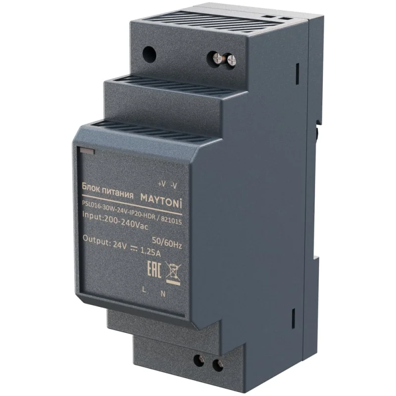 Блок питания Maytoni PSL016 24В, 30Вт, IP20, HDR 821015