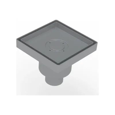 Напольный трап водосток Berges trend keramik 150x150, под керамическую плитку, d50 вертикальный 093004