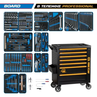 Набор инструментов KING TONY 325 предметов, BOARD, в черной тележке 9G38-325MRV40