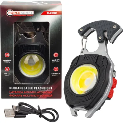 Фонарь светодиодный аккумуляторный Forcekraft FK-EL2302(68600)