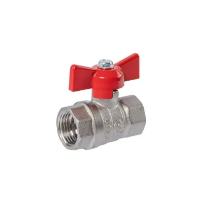 Кран шаровой ГАЛЛОП 1/2'' вн/вн бабочка 11б27п1 стандарт 230 никель PN40 540236