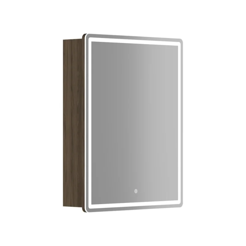 Зеркальный шкаф для ванной комнаты Sancos Mirror 590x150x740 мм, с LED подсветкой, цвет дуб чарльстон MI60ECH