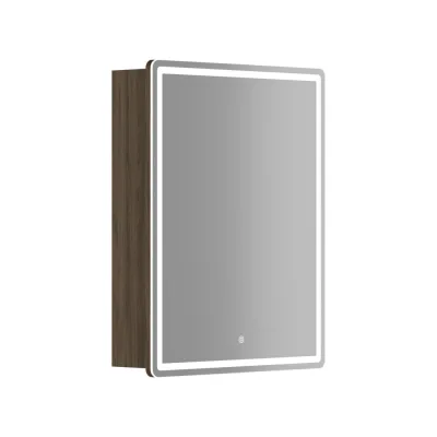 Зеркальный шкаф для ванной комнаты Sancos Mirror 590x150x740 мм, с LED подсветкой, цвет дуб чарльстон MI60ECH