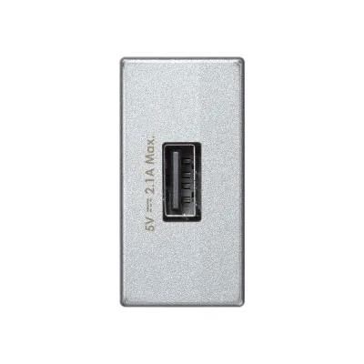 Зарядное устройство Simon, USB, К45, узкий модуль, 5 В, 2,1 А, алюминий K126D-8